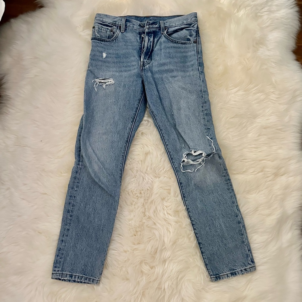 Levi’s 501 Skinny Jeans Can’t Touch This Distressed Rigid Drnim 100% Cotton 27 - Picture 2 of 6